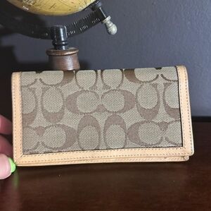 Coach Signature Checkbook Cover Checkbook Wallet